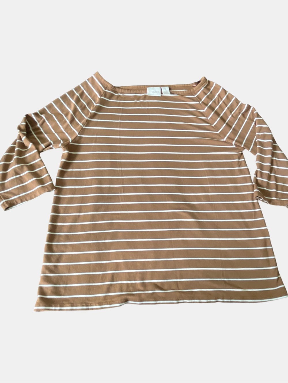 Boatneck Striped Women’s Top in Camel by Chico’s